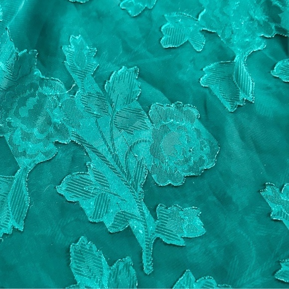 LA Intimates Vintage Green Floral Patch Mesh Slip Dress Women Size small - Picture 3 of 7